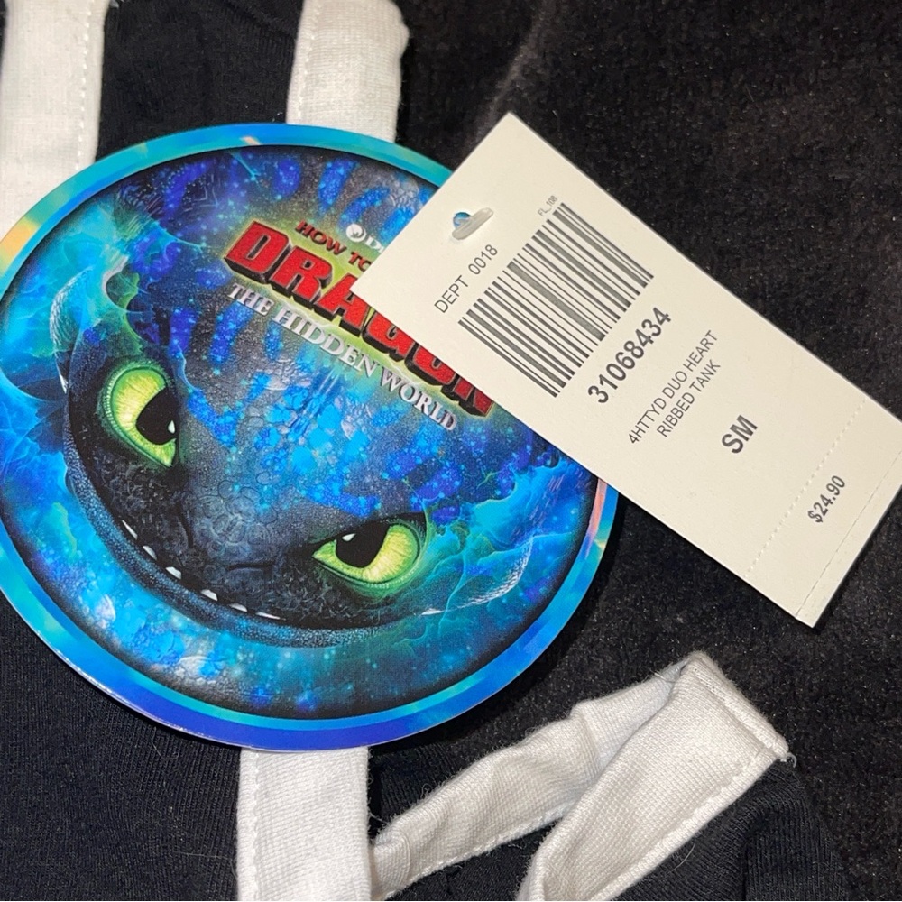 Rare how to train your dragon crop tank top toothless light fury goth gothic - Picture 5 of 5